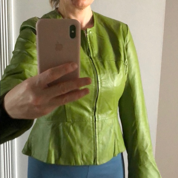 Shape FX Jackets & Blazers - Shape FX green leather jacket, size 16